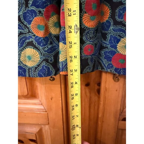 Vintage 1980s Midi Skirt Floral Pattern Size 7/8, Small Flowy Boho - Picture 6 of 8